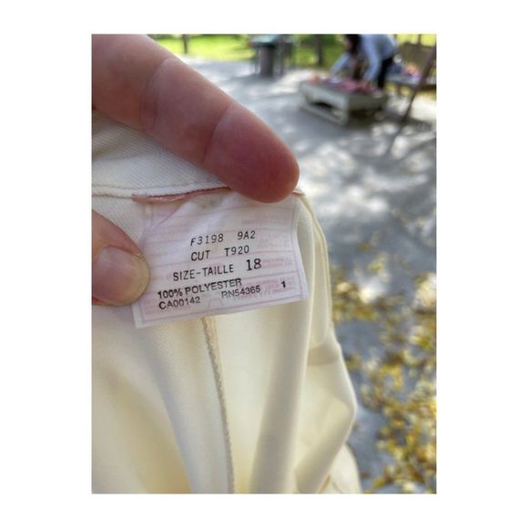 Vintage 90s Ivory Trousers High Waist Pants Pleat Front Minimalist Coastal Sz 18 - Picture 7 of 8